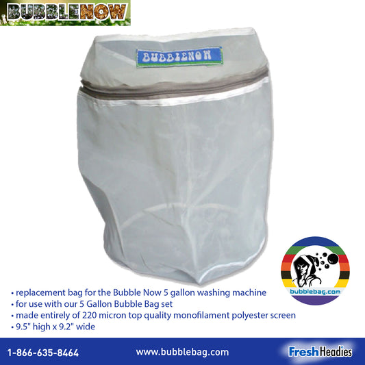 Bubble Now M5: Medium 220 micron Zipper Wash Bag (BNM5B)