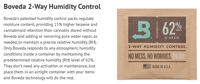 Boveda 2-Way Humidity Control Pack 62% 67g (20 Pack)