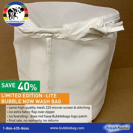 Bubble Now Lite | 220 micron 5 Gallon Zipper Wash Bag (BNM5BL)  *40% off*