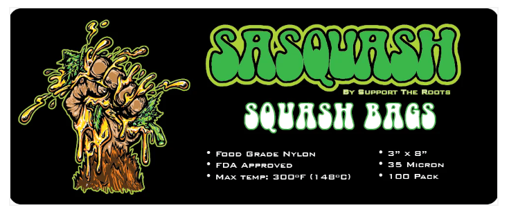 Sasquash Squash Bags | 3x8" | 35 micron | 100 Pack 