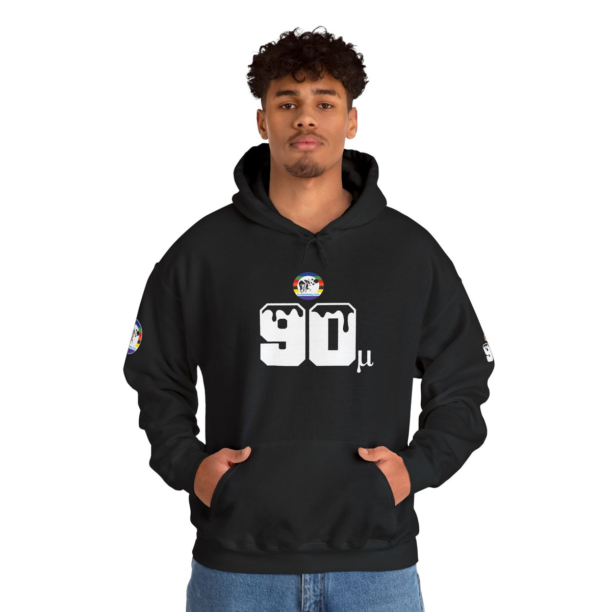 Micron Loyalist Hoodie - Bubble Bags® Edition (90μ Micron Black Unisex Hoodie)