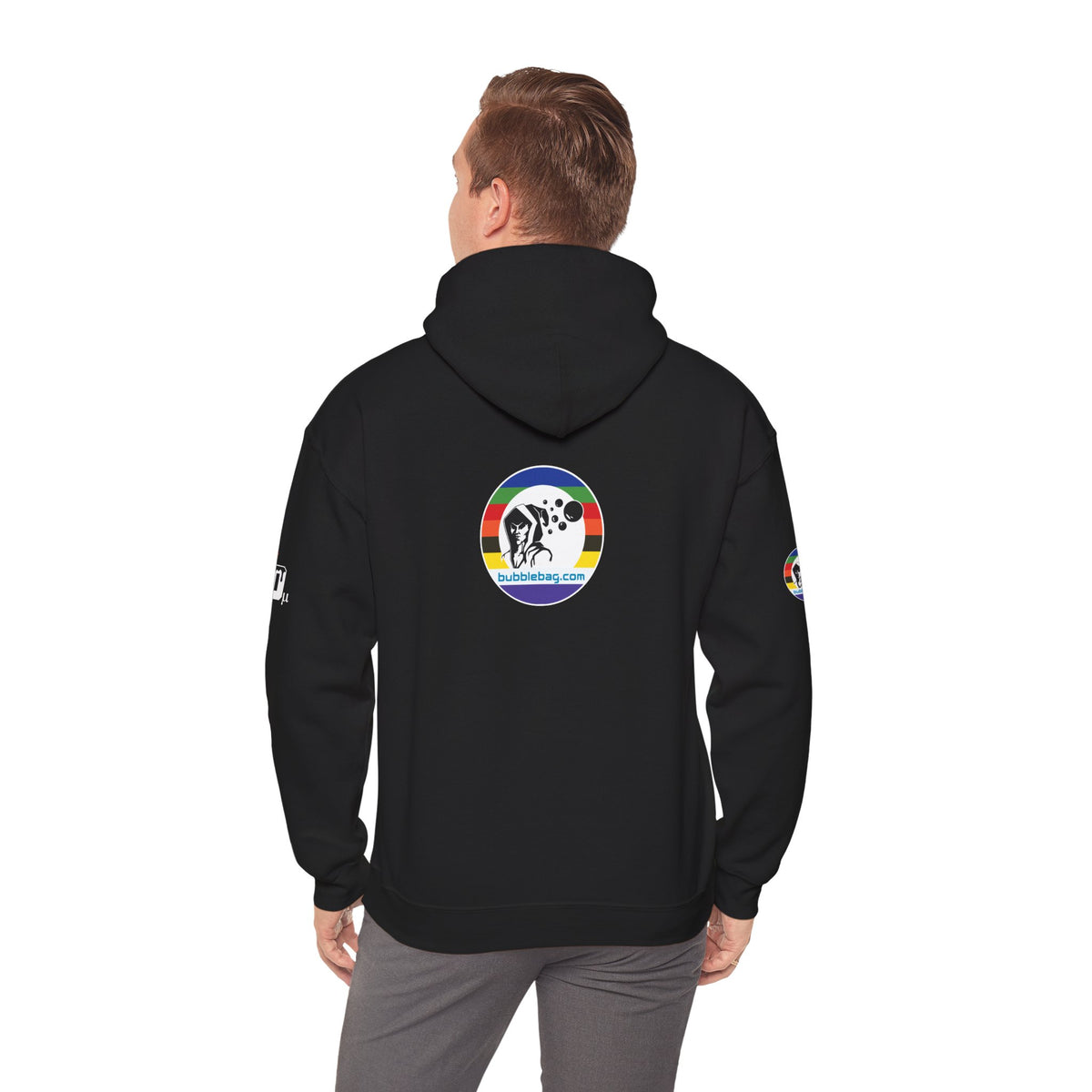 Micron Loyalist Hoodie - Bubble Bags® Edition (90μ Micron Black Unisex Hoodie)