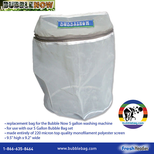 Bubble Now M5: Medium 220 micron Zipper Wash Bag (BNM5B)