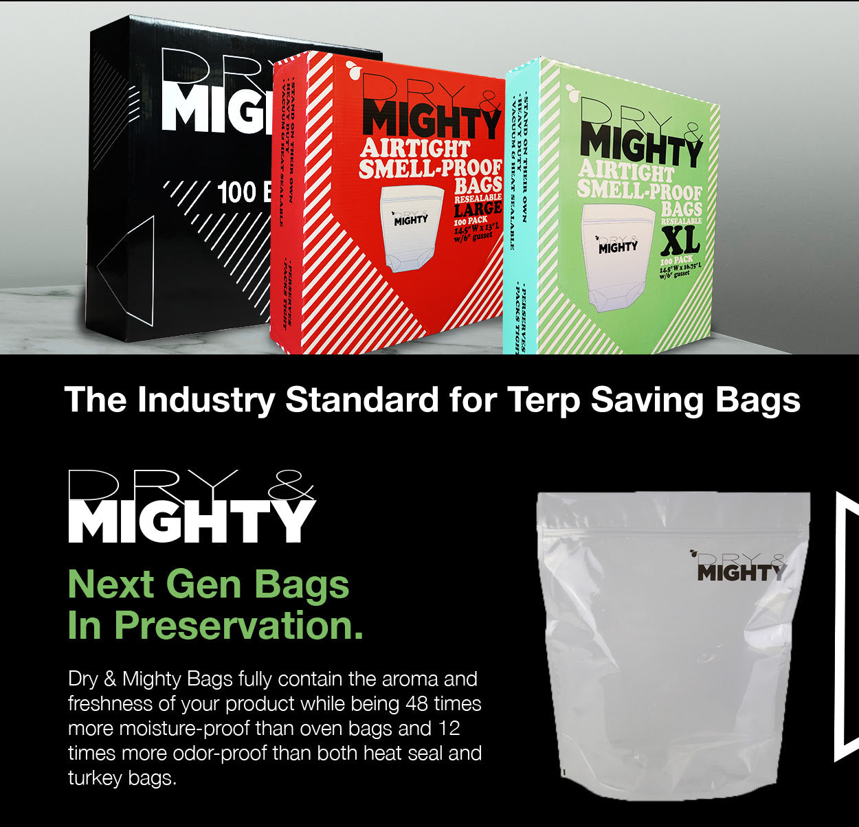 Dry & Mighty Black Bags [Bubble Magic brand] (BMDMB)