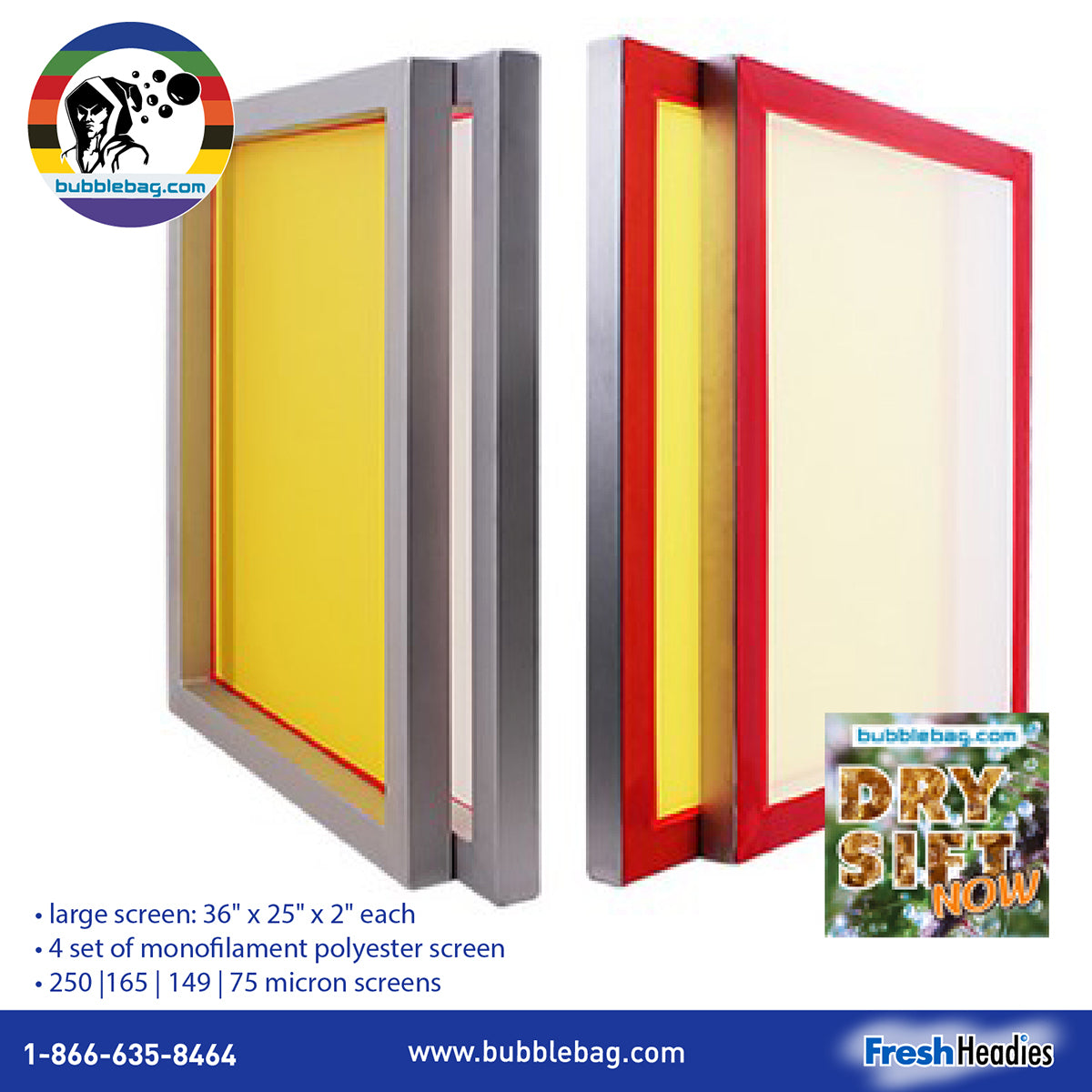 Dry Sift Herbal Extract System Screen Set - Large 4 Screens (SKL4)